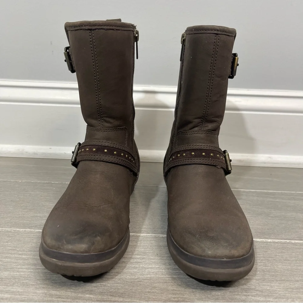 UGG Women's Jenise Winter Waterproof Insulated Rain Boots Stout Brown Size 5M US - Picture 8 of 11